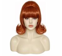 Parrucche da donna Le donne che indossano la frangia corta e le parrucche di capelli ricci sono adatte for giochi ruolo feste Festa quotidiana(Red)
