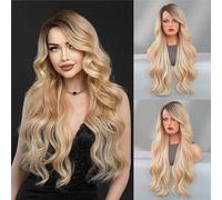 Parrucche da donna Parrucca a onda lunga sfumata con un tocco femminile e una grande in vita Festa quotidiana(D)