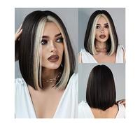 Parrucche da donna Parrucca Capelli sintetici naturali Parrucca alla moda con frangia Fibra resistente al calore Ombre Parrucca bionda for le donne Festa quotidiana Soffice Parrucca per l'uso quotidia