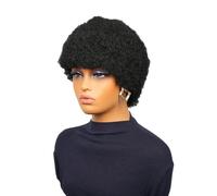 parrucche da donna Parrucca corta da donna, capelli ricci retrò naturali e soffici, stile pendolarismo quotidiano Parrucche per capelli dall'aspetto naturale(Nero)