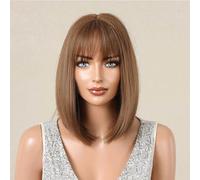 Parrucche da donna Parrucca da donna Qi Liu Hai capelli corti lisci estiva leggera traspirante multicolore auricolare completo opzionale Festa quotidiana(D)
