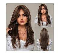 Parrucche da donna Parrucca for capelli resistente al calore for feste cosplay giornaliere Ombre da rosa viola a nero Parrucche sintetiche dritte di media lunghezza for donne con frangia Parrucca per