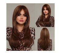 Parrucche da donna Parrucca for capelli resistente al calore for feste cosplay giornaliere Ombre da rosa viola a nero Parrucche sintetiche dritte di media lunghezza for donne con frangia Parrucca per