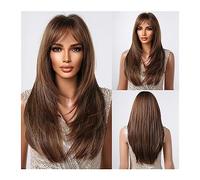 Parrucche da donna Parrucca for capelli resistente al calore for feste cosplay giornaliere Ombre da rosa viola a nero Parrucche sintetiche dritte di media lunghezza for donne con frangia Parrucca per