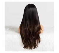 Parrucche da donna parrucca ondulata lunga parrucca capelli sintetici parte centrale per cosplay partito uso parrucche di ricambio per capelli Ombre nero marrone parrucca fasciatura