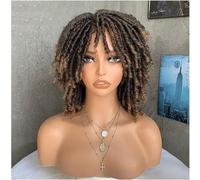 Parrucche da donna Parrucca per capelli ricci a treccia corta Parrucca twist stile africano Capelli umani Parrucca corta riccia per donna nera