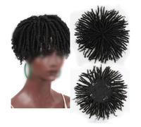 Parrucche da donna Parrucca topper for capelli Dreadlock con clip Mezze parrucche intrecciate sintetiche Treccia corta a spirale posticci Parrucchino afro riccio for le donne 6 pollici Parrucca riccia