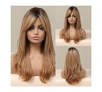 Parrucche da donna Parrucche bionde for donne bianche Parrucca a strati lunghi con sostituzione dei capelli con radici scure per Partito/Parrucca quotidianay