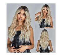 Parrucche da donna Parrucche for capelli Lolita for feste di cosplay della parte centrale naturale resistente al calore Parrucche sintetiche lunghe ondulate Ombre marrone viola for le donne Parrucca p