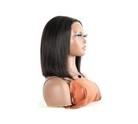 Parrucche da donna Parrucche for donne Parrucca corta dritta in pizzo con capelli umani 4×4 senza colla for l'uso quotidiano alle feste Festa quotidiana(14inches)