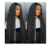 Parrucche da donna Parrucche frontali in pizzo riccio con onda d'acqua 13x4 13x6 180 DensityHD Parrucca frontale in pizzo a onde profonde Parrucche piene di capelli umani Parrucche(13x4 Lace Wigs,38 i