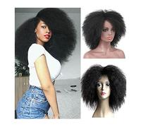 Parrucche da donna Parrucche lunghe ricci crespi afro for donne nere Parrucca di capelli sintetici ricci soffici e morbidi resistenti al calore for cosplay di feste quotidiane per Partito/Parrucca quo