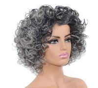 parrucche da donna Parrucche per la sostituzione Capelli nero profondo latte grigio parrucca parrucca corta corta grande grande rotolo esplosivo testa africano copricapo soffice rullo parrucca coprica