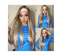 Parrucche da donna Parrucche sintetiche lunghe e lisce, bionde e castane, con fascia for capelli, for donne, con mèches, capelli naturali, resistenti al calore, for cosplay Parrucche