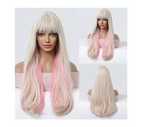 Parrucche da donna Parrucche sintetiche nere lunghe e lisce, treccia resistente al calore, capelli finti, partizione libera, parrucche for acconciatura fai da te for donne afro Parrucca per l'uso quot