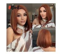 Parrucche da donna Parte centrale Cosplay parrucca di capelli naturali resistente al calore nero vino rosso ombre parrucche sintetiche for donna parrucca diritta di media lunghezza Parrucca per l'uso