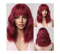 Parrucche da donna Radici scure Parrucca sintetica for capelli naturali grigi Parrucche castane bionde Ombre Bob for donne Parrucca cosplay con frangia Parrucca per l'uso quotidiano nelle feste(Color: