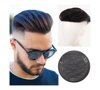 Parrucche da uomo con capelli veri Parrucca con schiena grande, veri capelli umani che coprono la testa calva, blocco di ristampa da uomo confortevole e traspirante di mezza età e anziani Parrucchino