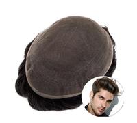 parrucche da uomo Full Lace Men Toupee French Lace Base Human Hair Systems Breathable Male Capillary Prothesis Parrucca Uomo(#1B20,7x10)