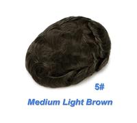 Parrucche da uomo Hairline Men Toupee Capelli umani Parrucca da uomo Sistemi di sostituzione Protesi for capelli Parrucca(Medium Light Brown,6x8)