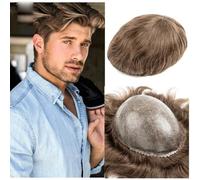 Parrucche da uomo Parrucchino for uomo 100% capelli umani indiani parrucca da uomo protesi capillare for capelli parrucca maschile confortevole 0.1-0.12 mm parrucca for capelli sulla pelle Parrucca(6x