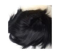 Parrucche da uomo, Protesi for capelli maschili 0.12mm Toupee for pelle ad iniezione Parrucche durevoli for uomo Protesi capillare for unità di sistema di capelli umani al 100%,Parrucca grigia(Jet bl