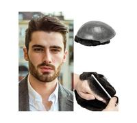Parrucche da uomo realistiche Linea sottile 0.03mm Parrucca da uomo Nodo invisibile Pelle sottile Capelli umani Uomini Parrucchino Sistema di capelli Parrucca da uomo Protesi for capelli europea Pezzo