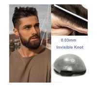 Parrucche da uomo realistiche Nodi invisibili Uomini Protesi Capillare Parrucca for Gli Uomini 0.03mm Ultra Sottile Sostituzione Dei Capelli Della Pelle Degli Uomini Parrucchino Sistema di Capelli Nat