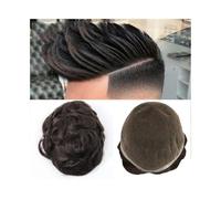 Parrucche da uomo realistiche Parrucca for capelli umani in pizzo svizzero con sistema di sostituzione dei capelli indiani Remy da 8x10 pollici for parrucchino da uomo in pizzo pieno fatto a mano masc