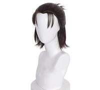 Parrucche da uomo resistenti al calore, morbide, lunghe fino alle spalle, dall'aspetto naturale, realistiche, con taglio mullet, per uomo, per Halloween, cosplay, parrucc,A