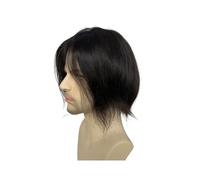Parrucche da uomo Sistemi di sostituzione dei capelli umani Toupee for uomo Parrucchino da Mono pizzo Top con PU Circa 9 pollici Uso quotidiano(1B Color)