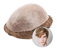 Parrucche da Uomo Toupee da uomo 0,12 mm V-loop Pu Toupee for capelli umani da uomo Parrucche resistenti all'onda for uomo Unità di sistema di sostituzione dei capelli dall'aspetto naturale per l'abbi