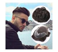 Parrucche da uomo, Uomini Parrucchino Merletto Svizzero Sottile Capelli Umani di Remy Parrucca da Uomo Pezzi di Capelli Unità Sistema di Capelli for Protesi for Capelli Uomo Parrucca Maschile(8x10)