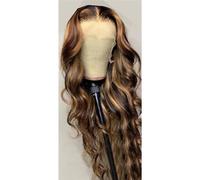 Parrucche Dell'onda Del Corpo Parrucca Ondulata Del Corpo Per Le Donne Parrucca Brasiliana Parrucca Sintetica Lunga Naturale highlight color 4x4#22inch#180%
