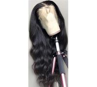 Parrucche Dell'onda Del Corpo Parrucca Ondulata Del Corpo Per Le Donne Parrucca Brasiliana Parrucca Sintetica Lunga Naturale black color 4x4#30inch#180%