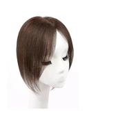 Parrucche Di Capelli Umani Bangs Wig Piece Full Real Human Hair Patch Fluffy Aumenta il volume dei capelli Fluffy Cover Capelli grigi Capelli Intrecciati Per Capelli Umani(06-(10-12)25CM-brown)