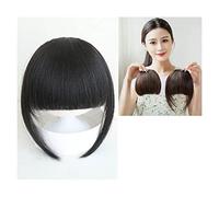 Parrucche Di Capelli Umani Frangia finta Parrucca for capelli veri da ragazza Frangia ispessita Frangia Qi Parrucca for capelli morbidi Capelli Intrecciati Per Capelli Umani(Black,B)