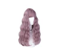 Parrucche Di Capelli Umani Parrucca, parrucca da donna a testa piena soffice naturale leggermente riccia, capelli ricci lunghi alla moda, parrucca di capelli sintetici Parrucca Decorativa Cosplay(A)