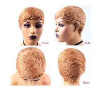 Parrucche Di Capelli Umani Parrucche di capelli umani corti e lisci colorano piccole parrucche di capelli umani a buon mercato parrucche di capelli umani da donna nera Parrucca Decorativa Cosplay(07)