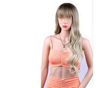 Parrucche Di Capelli Umani Parrucche for la sostituzione dei capelli Rotolo a vite in oro sfumato marrone scuro Rotolo lungo fino alla vita Perfetto for le feste di tutti i giorni Parrucca Decorativa