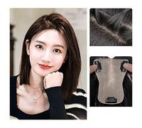 Parrucche Di Capelli Umani Pezzo di parrucca Testa da donna for riempire i capelli Pezzo di capelli bianchi Soffice Aumenta la quantità di capelli veri Parrucca piena di persone reali Parrucca con fra
