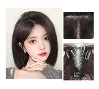 Parrucche Di Capelli Umani Pezzo di parrucca Testa da donna for riempire la ciocca di capelli Coprire i capelli bianchi soffici Aumentare la quantità di capelli veri Pezzo di parrucca di capelli veri