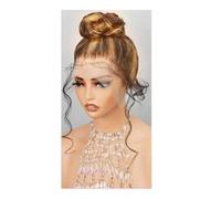 Parrucche di capelli umani trasparenti in pizzo pieno 360, parrucche biondo miele colorate 4/27 for donne nere(250%,30inch)