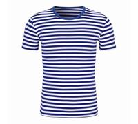 Parrucche di Carnevale a maniche corte Pure Shirt Loose Fit per coppie, maglietta da donna, Blu, L