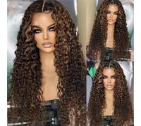 Parrucche Di Chiusura 4X4 Ricci Biondi Ombre Da Donna Con Capelli Parrucche Brasiliane Anteriori In Pizzo 13X6 Evidenzia Parrucca Di Capelli Umani