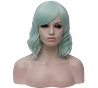 Parrucche di cosplay dei capelli sintetici corti Culry con Bangs Green Grey Grigio Rosso Viola Nero Arancione Blu Bianco Pink Parrucca Donne for le donne(9)