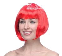 Parrucche di Halloween per donne parrucca bob e occhiali da sole mettono corta parrucca da festa dritta con botto la parrucca di cosplay di Halloween per abito elegante di Halloween