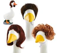 Parrucche di oche portico, parrucca per capelli oche portici,Outfit di oche di portico divertenti | per la decorazione da giardino all'aperto per il cortile, set di 3 costumi per decorazioni da figura