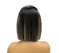 Parrucche diritte con osso anteriore in pizzo 2x6, capelli neri con riflessi Parrucca senza colla for capelli umani con densità 200 15A for donne (190 g)(1B/27)