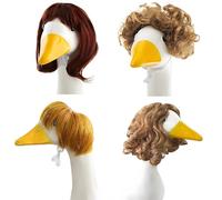 Parrucche divertenti e colorate, decorazioni stagionali e vacanze perfette, pezzi portico d'oca quattro set parrucca, parrucche include nero, marrone, oro e rosso, decorazioni all'aperto per